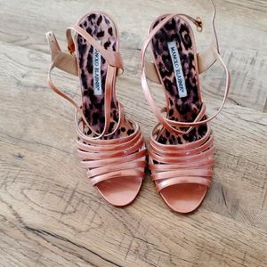 Manolo Blahnik stiletto copper sandles